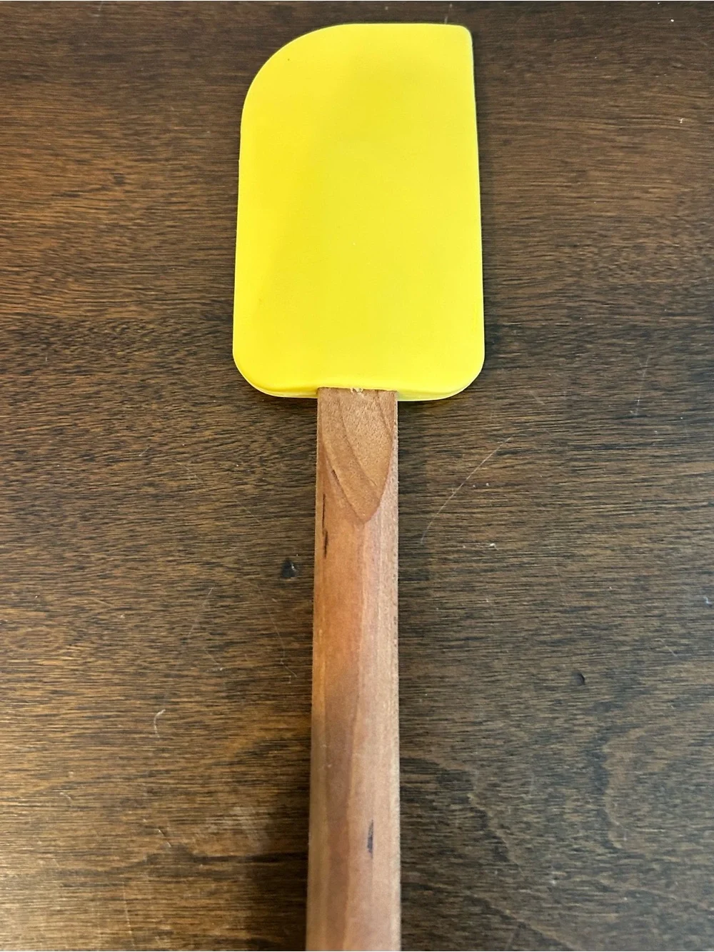 KitchenAid Yellow Silicone Mixer Spatula Scraper Cherrywood Handle 10.75 Inch***